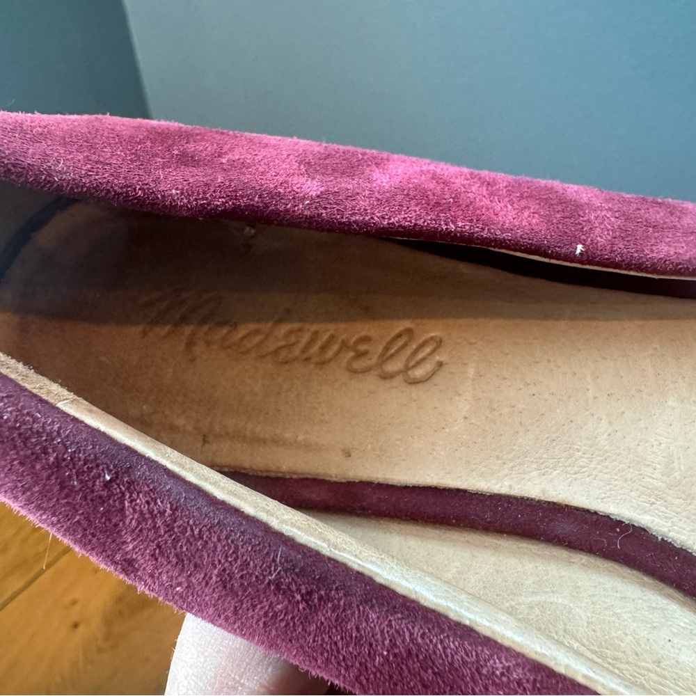 Madewell Mira Burgundy Pointed Toe Flats Size 8.5 - Picture 8 of 8
